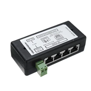 4-портов PoE Инжектор Сплитер за видеонаблюдение Захранване по Ethernet (PoE) за мрежови камери Съвместим с IEEE802.3af стандарт