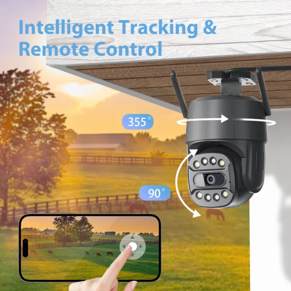 4G LTE Външна Охранителна Камера DIDseth 4MP PTZ, AI, Цветно Нощно Виждане, IP66, Черна - Image 11