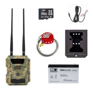 PNI Hunting 400C PRO 24MP Комплект Ловна камера Калъф Кабел за сигурност 7.2Ah батерия Захранващ кабел 32GB карта
