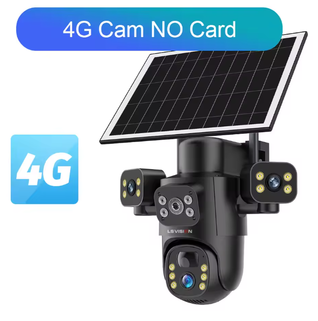 LS VISION 15MP Външна 4G Соларна Камера с 3 екрана PTZ 10X Дигитално увеличение PIR детекция и Автоматично проследяване V380 PRO APP - Image 2