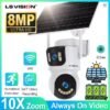 LS VISION 8MP Соларна Kамера с AOV 24/7 запис WIFI 10X зуум PTZ управление Aвтоматично проследяване Tриекранен дисплей iCSee APP