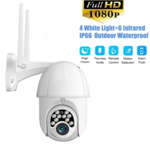 Q10 WiFi PTZ IP Водоустойчива Безжична Камера 2MP 1080P 360° PTZ Цветно Нощно Виждане V380 APP