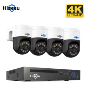 Hiseeu 4K 4MP PoE Система за видеонаблюдение Външни PTZ IP камери с NVR Комплект
