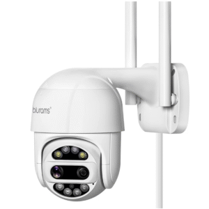 Blurams S21C 3MP WiFi Камера за външно наблюдение PTZ с двоен обектив 360° завъртане Двупосочно аудио Проследяване на движение IP66 водоустойчивост Цветно нощно виждане Blurams APP