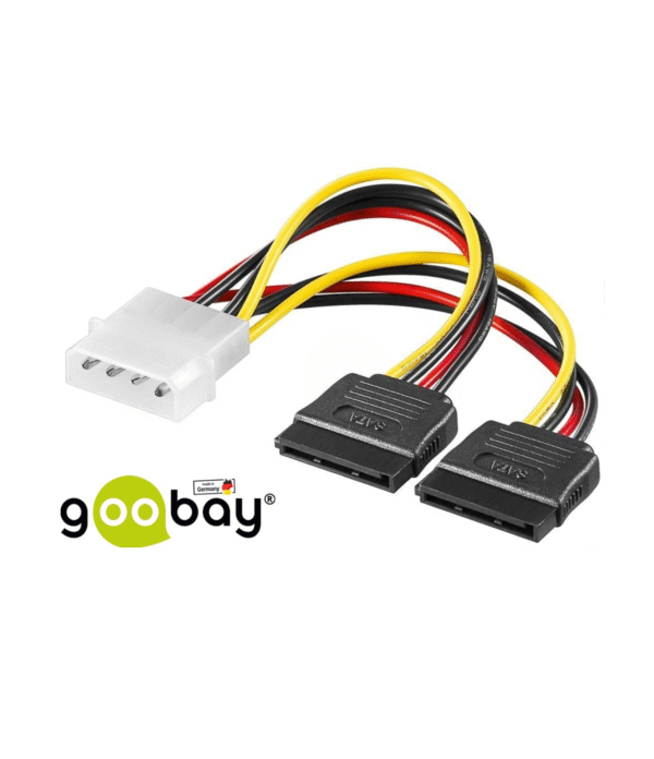 GOOBAY Захранващ адаптер Molex мъжки към 2x SATA мъжки