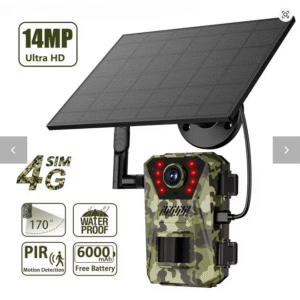 14MP 4G Соларна Ловна Камера Водоустойчива с PIR датчик за движение (20 м обхват) 940nm инфрачервено нощно виждане Ucon APP