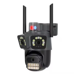 Триобективна WiFi IP 12MP Камера Al Детекция Двупосочно аудио Цветно нощно виждане iCSee APP